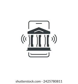 Icono bancario, ilustración vectorial de banca