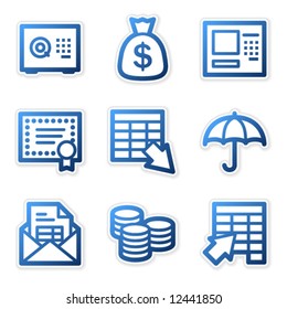 Banking icons, blue contour series