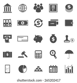Banking icons on white background, stock vector