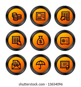 Iconos bancarios, serie de círculos anaranjados