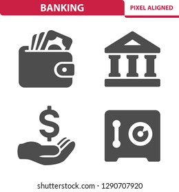 Banking Icons. Professional, pixel perfect icons, EPS 10 format.