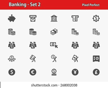 Banking Icons. Professional, pixel perfect icons optimized for both large and small resolutions. EPS 8 format.