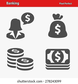 Banking Icons. Professional, pixel perfect icons optimized for both large and small resolutions. EPS 8 format.