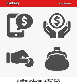 Banking Icons. Professional, pixel perfect icons optimized for both large and small resolutions. EPS 8 format.