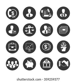 banking icons set