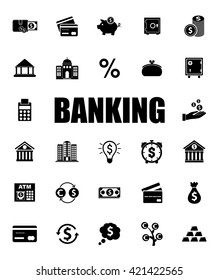 banking icons set