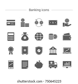 Banking icons set.