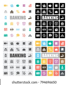 banking icons set