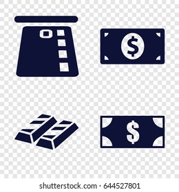 Banking icons set. set of 4 banking filled icons such as money dollar, money, credit card in atm