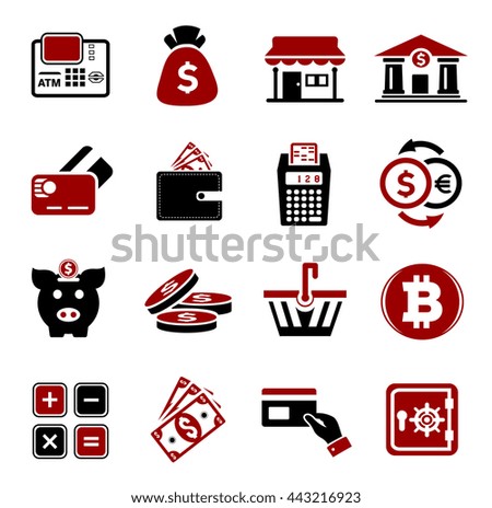 banking icons set
