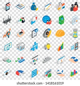 Banking icons set. Isometric style of 36 banking vector icons for web for any design