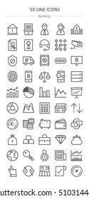 Banking icons set. Line icons.