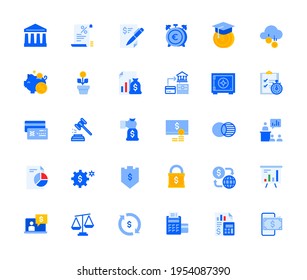 Banking icons set for personal and business use. Vector illustration icons for graphic and web design, app development, marketing material and business presentation.