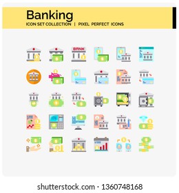 Banking icons set ,pixel perfect