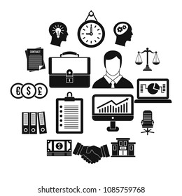 Banking icons set in simple style. Money, finance elements set collection vector illustration