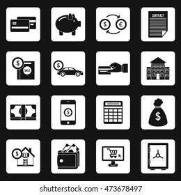 Banking icons set in simple style. Financial service set collection vector illustration