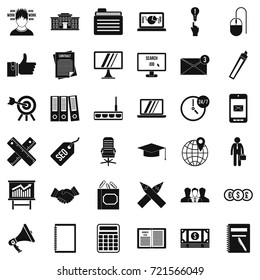 Banking icons set. Simple style of 36 banking vector icons for web isolated on white background