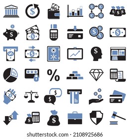 Banking Icons. Two Tone Flat Design. Vector Illustration. svg