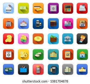 Banking icons - vector business finance money symbols - financial investment illustrations