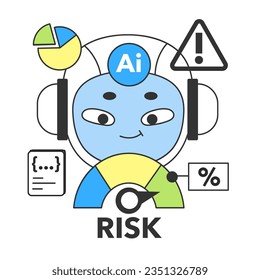 Banking industry automatization with artificial intelligence. Fintech development. Financial services neural network assistance. Digital economy, transaction and investment. Flat vector illustration