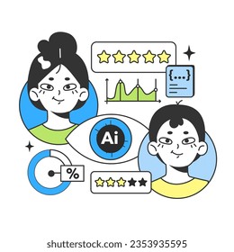 Banking industry automatization with artificial intelligence. Fintech development. Financial services neural network assistance. Digital economy, transaction and investment. Flat vector illustration