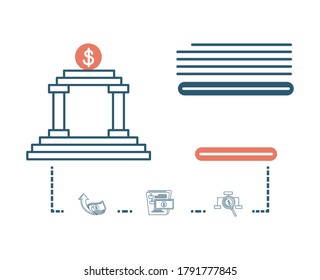 Banking infographics chart analytics with business icons