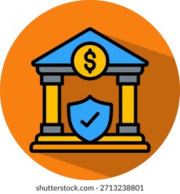 Ilustración vectorial isométrica del icono de la banca y del seguro