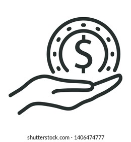 banking insurance - minimal line web icon. simple vector illustration. concept for infographic, website or app.