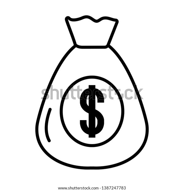 Banking Invesment Money Bag Isolated Black Stock Vector - 