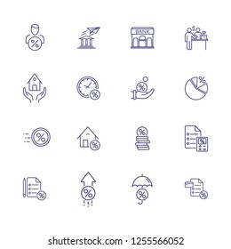 Banking and investment icon set. Set of line icons on white background. Calculator, manager, call, money. Banking concept. Vector illustration can be used for topics like banking, investment, profit