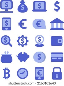 Trabajo bancario, ilustración, vector sobre fondo blanco.