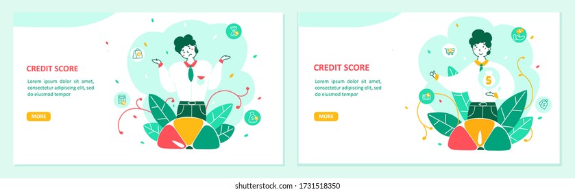 Banking-Landing-Page flache Vektor-Template-Set