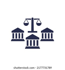 Banking Law Icon With Scales