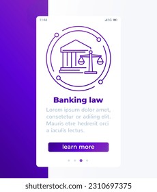 diseño de banners legales y legales bancarios con icono de línea