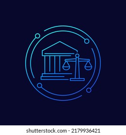 banking law and legislation line icon