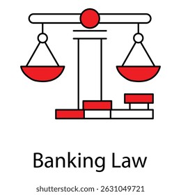 Banking Law vector Icon design Representing Financial Legal Regulations