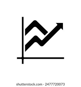 Banking Line Chart Filled Icon Vector Illustration