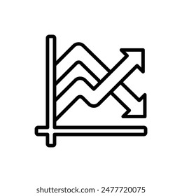 Banking Line Chart Outline Icon Vector Illustration