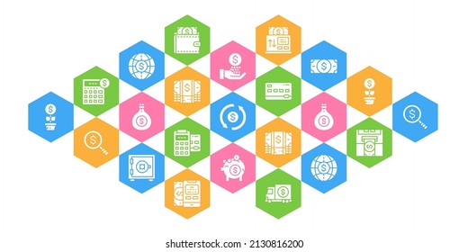 Banking line design web banner. Credit Card, Currency Exchange, Atm, Terminal illustration concept for web marketing and graphic design.