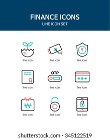 Banking Line Icon Set