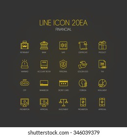 Banking Line Icon Set