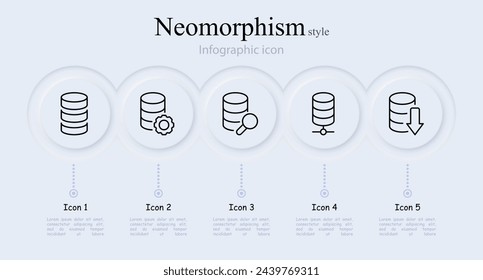 Banking line icon set. Coins, cryptocurrency, blockchain, wallet, finance, course, trading. Neomorphism style. Vector line icon for Business