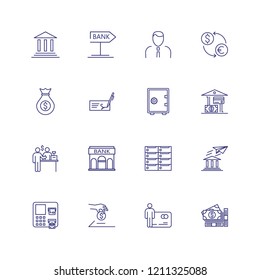 Banking line icon set. Safe, transaction, payment. Finance concept. Can be used for topics like investment, saving, money