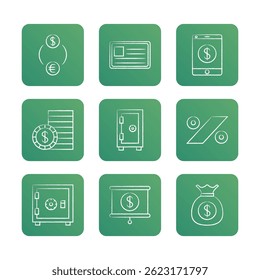 ícone de linha bancária. ilustração de ícone de vetor. web-print-mobile-app