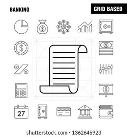Banking Line Icon for Web, Print and Mobile UX/UI Kit. Such as: Calc, Calculate, Calculator, Device, Operation, User, Users, Group, Pictogram Pack. - Vector