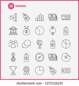 Banking Line Icon for Web, Print and Mobile UX/UI Kit. Such as: Achievement, Award, First, Medal, Prize, Achievement, Award, First, Pictogram Pack. - Vector