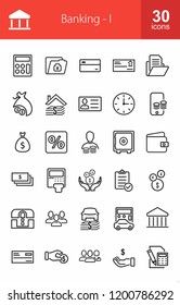 Banking Line Icons