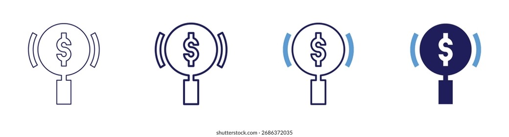 Banking loan icon in 4 different styles. Thin Line, Line, Bold Line, Duotone. Duotone style. Editable stroke.