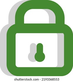 Banking lock, illustration, vector on a white background.