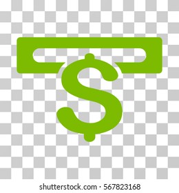 Banking Machine icon. Vector illustration style is flat iconic symbol, eco green color, transparent background. Designed for web and software interfaces.